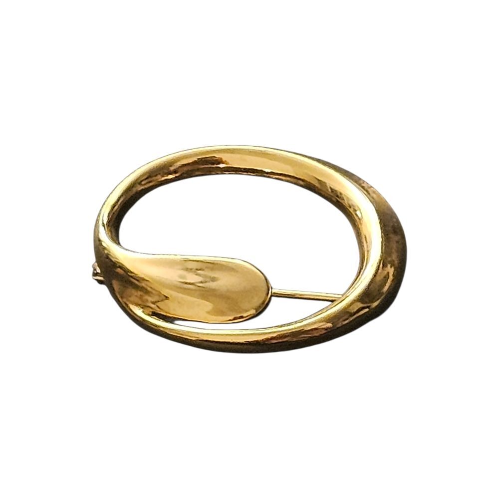 vintage gold-tone abstract swirl brooch pin